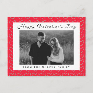 Elegante rote Herzen Frohen Valentinstag 1 Foto  Feiertagspostkarte