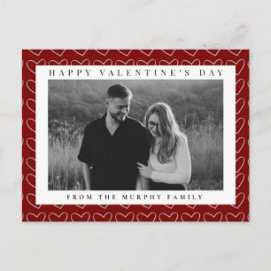 Elegante rote Herzen Frohen Valentinstag 1 Foto  Feiertagspostkarte