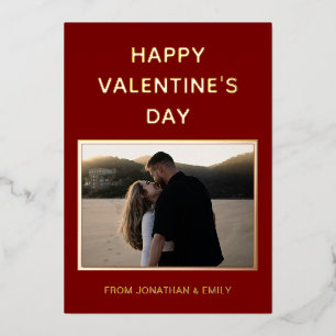 Elegante rote Herzen Frohen Valentinstag 1 Foto Folien Feiertagskarte