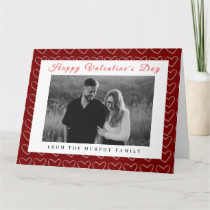 Elegante rote Herzen Frohen Valentinstag 1 Foto  Karte