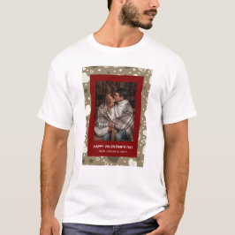 Elegante rote Herzen Frohen Valentinstag 1 Foto T-Shirt