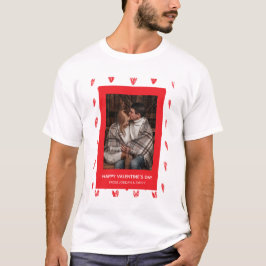 Elegante rote Herzen Frohen Valentinstag 1 Foto T-Shirt