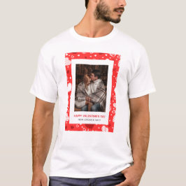 Elegante rote Herzen Frohen Valentinstag 1 Foto T-Shirt