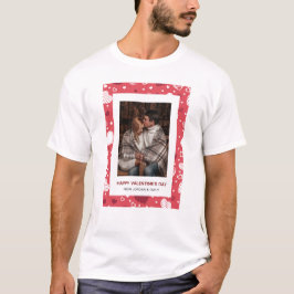 Elegante rote Herzen Frohen Valentinstag 1 Foto T-Shirt