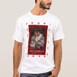 Elegante rote Herzen Frohen Valentinstag 1 Foto T-Shirt