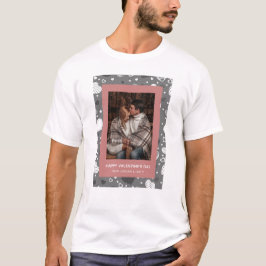 Elegante rote Herzen Frohen Valentinstag 1 Foto T-Shirt