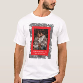 Elegante rote Herzen Frohen Valentinstag 1 Foto T-Shirt
