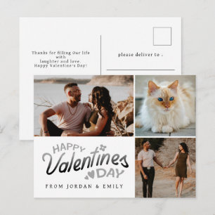 Elegante rote Herzen Frohen Valentinstag 3 Foto Feiertagspostkarte