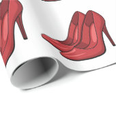 Elegante rote High Heels Geschenkpapier (Rolleneckpunkt)