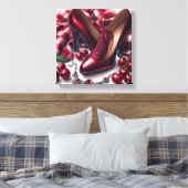 Elegante rote High Heels mit Cherry Leinwanddruck (Insitu (Schlafzimmer))
