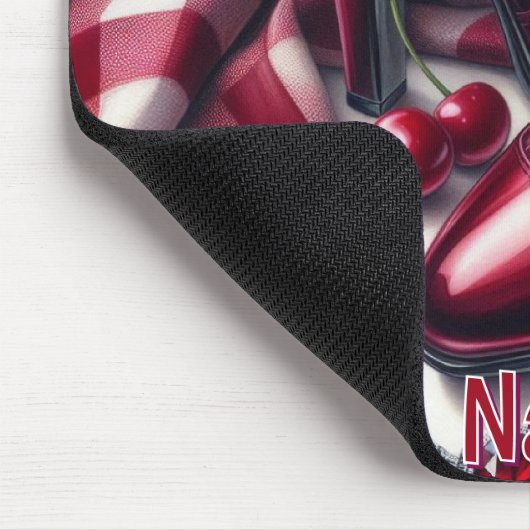 Elegante rote High Heels mit Cherry Mousepad (Ecke)