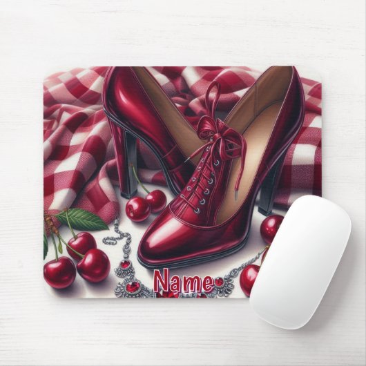 Elegante rote High Heels mit Cherry Mousepad (Mit Mouse)