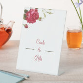 Elegante rote Hochzeitkarten und Geschenke Sockelschild (In Situ)