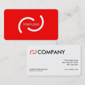 Elegante rote Karte. Passen Sie sich mit Ihrem eig Visitenkarte (Vorne/Hinten)