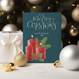 Elegante rote Kerzen Weihnachten Flachformat
