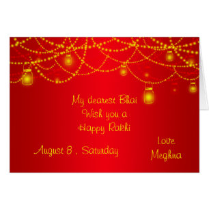 Elegante rote Laternen-Lichter Rakhi