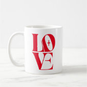 Elegante Rote Liebe Typografie Kaffeetasse (Links)