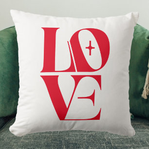 Elegante Rote Liebe Typografie Kissen