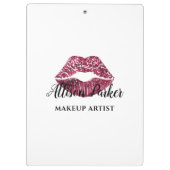 Elegante Rote Lips Makeup Artist Klemmbrett (Rückseite)