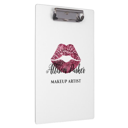 Elegante Rote Lips Makeup Artist Klemmbrett (Rechts)