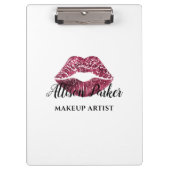 Elegante Rote Lips Makeup Artist Klemmbrett (Vorderseite)