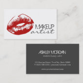 Elegante Rote Lips Makeup Künstler Kosmetologe Visitenkarte (Vorne/Hinten)