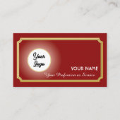 Elegante rote Logo-Ornament Gold Rahmen Business C Visitenkarte (Vorderseite)