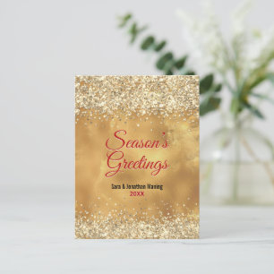 Elegante rote Marmorkunst Weihnachten - Neues Jahr Postkarte