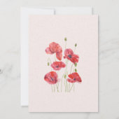 elegante rote Mohn Hochzeit Einladung (Rückseite)