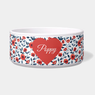 Elegante Rote Mohnblume Blume Personalisierte Haus Napf
