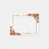 Elegante rote Mohnblumen-Blumen Post-it Klebezettel (Vorderseite)