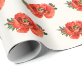 Elegante Rote Mohnblüte Geschenkpapier (Rolleneckpunkt)