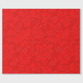 Elegante rote monochromatische Vintage BlumenDamas Geschenkpapier (Flach)