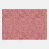 Elegante rote, monochrome Rustikale Winter Botanic Geschenkpapier Set (Vorderseite 3)