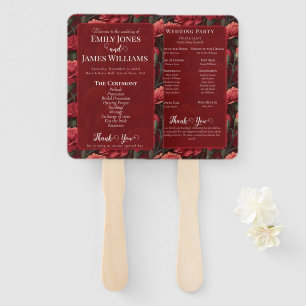 Elegante rote Nelken-Garten Ziel Hochzeit Fächer