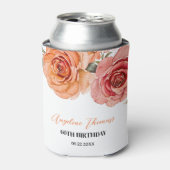 Elegante Rote Orange Rose Geburtstag Dosenkühler (Kanne Vorderseite)