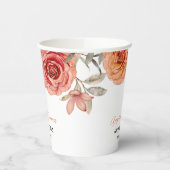 Elegante Rote Orange Rose Geburtstag Pappbecher (Links)