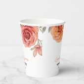 Elegante Rote Orange Rose Geburtstag Pappbecher (Rechts)