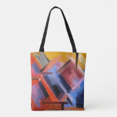 Elegante Rote Orange Schwarz Rosa Abstrakte Kunst Tasche (Rückseite)