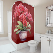 Elegante rote Orchideen-Duschvorhang Duschvorhang (Beispiel)