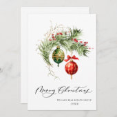 Elegante Rote Ornament Frohe Weihnachten Corporate (Vorne/Hinten)