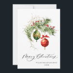 Elegante Rote Ornament Frohe Weihnachten Corporate<br><div class="desc">Eleganter Roter Ornament Frohe Weihnachts Grußkarte.</div>