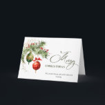 Elegante Rote Ornament Frohe Weihnachten Corporate<br><div class="desc">Eleganter Roter Ornament Frohe Weihnachts Grußkarte.</div>