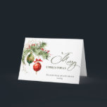 Elegante Rote Ornament Frohe Weihnachten Corporate<br><div class="desc">Eleganter Roter Ornament Frohe Weihnachts Grußkarte.</div>