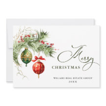 Elegante Rote Ornament Frohe Weihnachten Unternehm