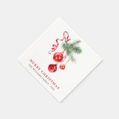 Elegante Rote Ornament Weihnachtsfeier Napki Serviette (Ecke)