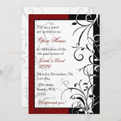 Elegante rote Party Einladung für Unternehmen (Vorne/Hinten)