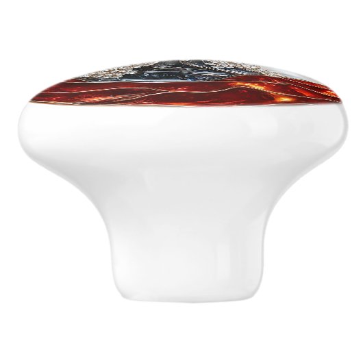 Elegante Rote Perlen Keramikknauf (Seitenansicht)