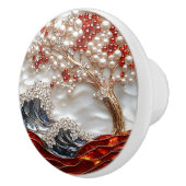 Elegante Rote Perlen Keramikknauf (Rechts)