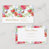 Elegante Rote Pfeffer und Schmetterlinge und Gold Visitenkarte (Vorne/Hinten)